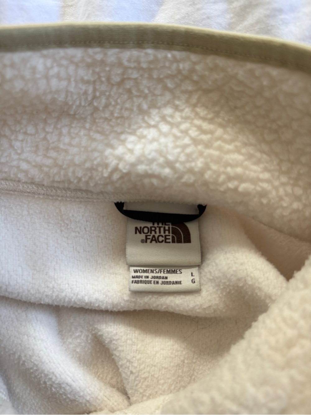The North Face Cream White Sherpa Fleece 1/2 Snap - Picture 4 of 9